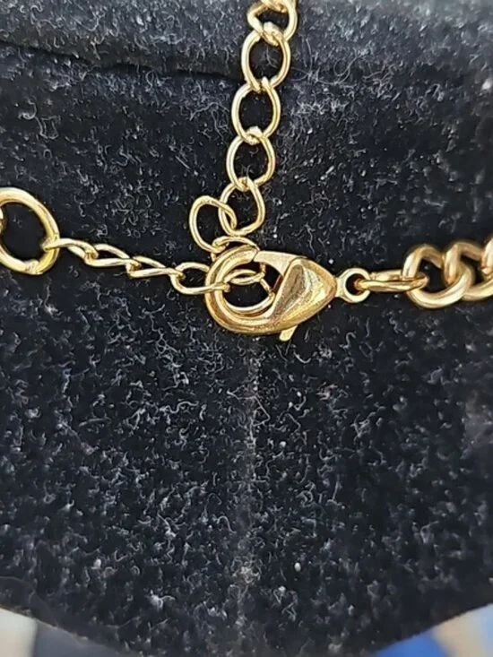 Bejeweled Statement Necklace. Peach Pink Gray AB Stones Necklace. - Picture 4 of 4